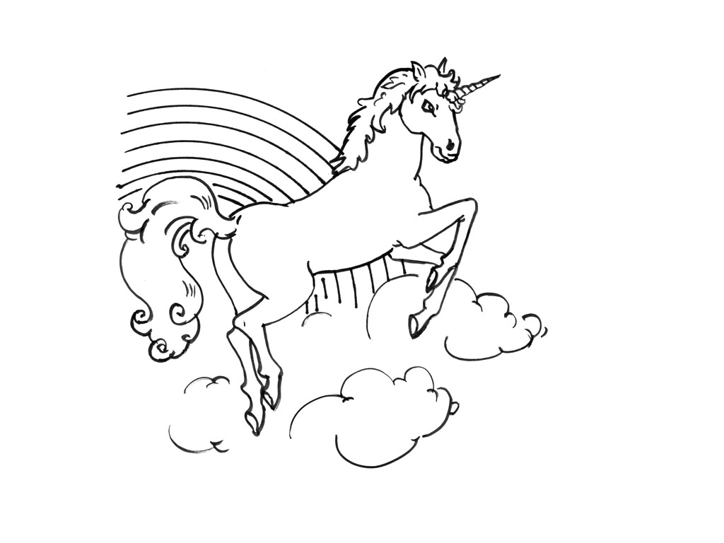 dessin à colorier licorne pégase