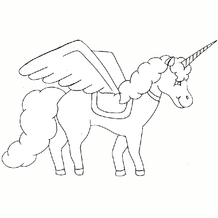 coloriage fée avec licorne