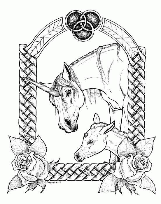 dessin de licorne volante