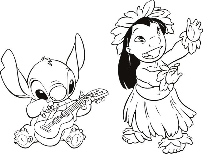 dessin à colorier lilo et stitch en ligne