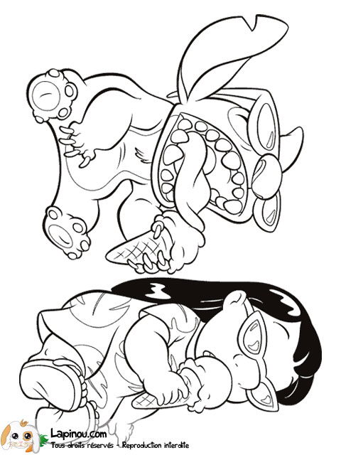 coloriage à dessiner lilo et stitch à imprimer