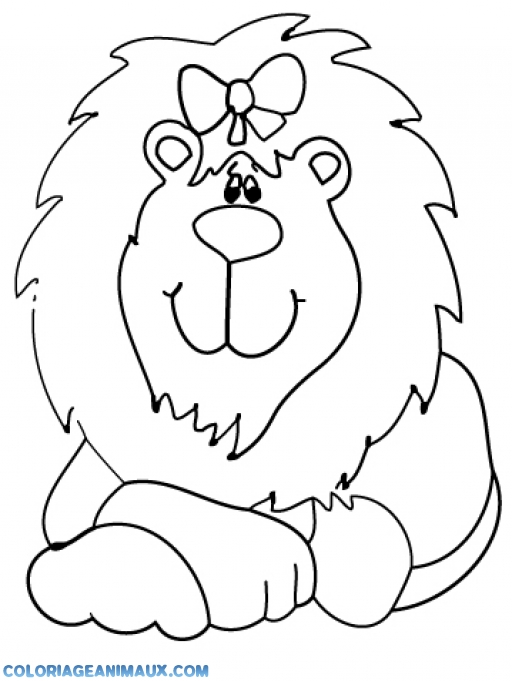 coloriage à dessiner lion qui ne savait pas écrire