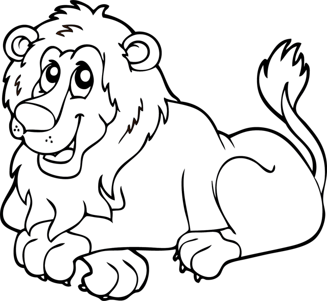 image de lion a colorier