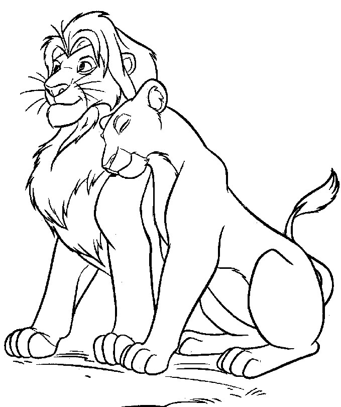 coloriage à dessiner roi lion simba