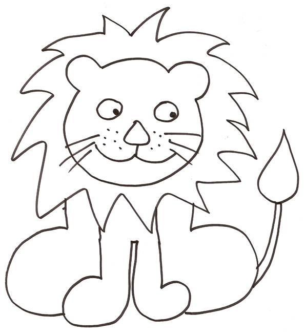 coloriage à dessiner lion héraldique