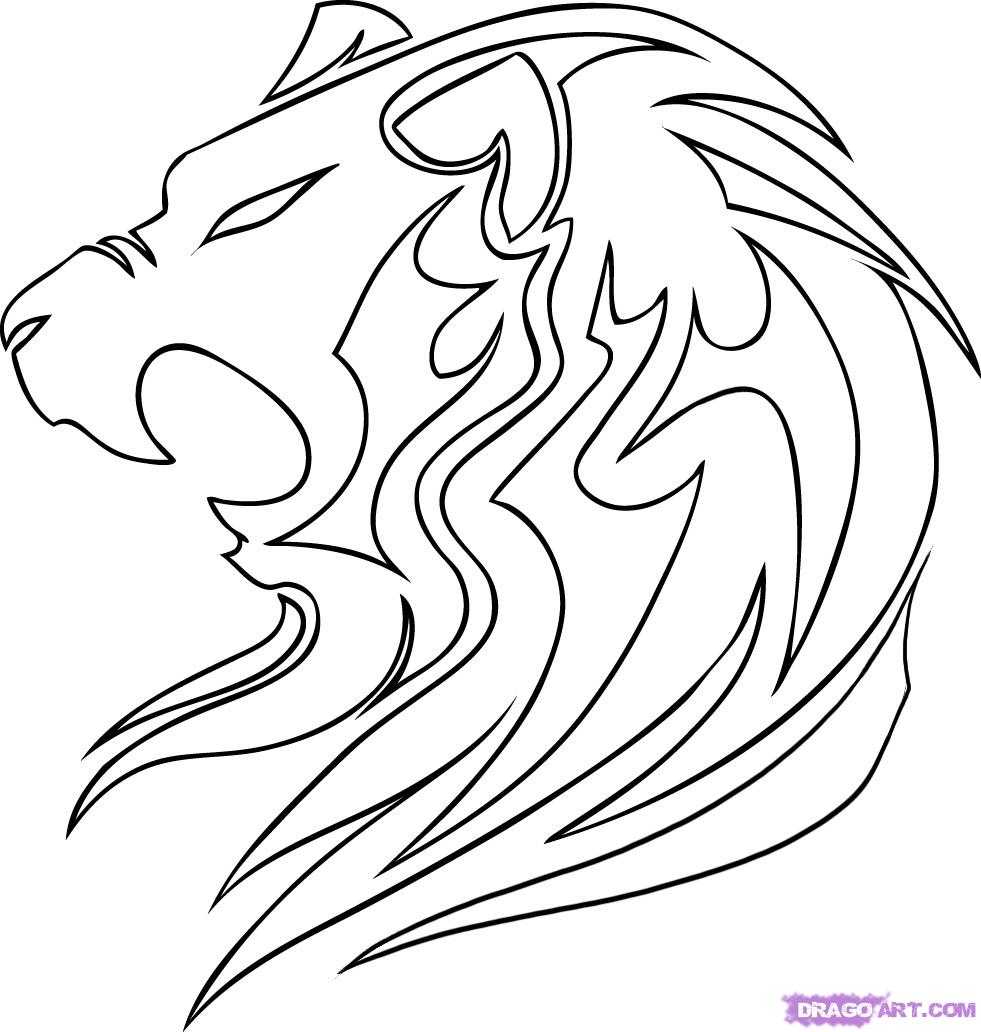 dessin à colorier masque lion