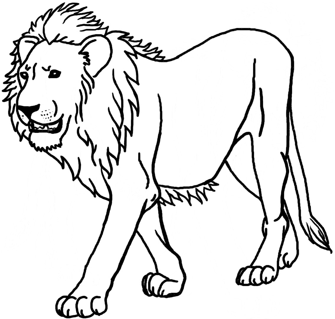 coloriage de lion en couleur