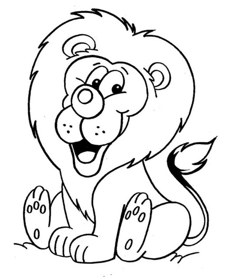 dessin à colorier un lion