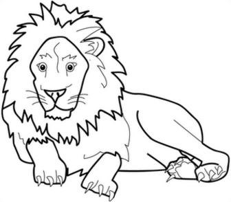 coloriage  dessiner lion de nme