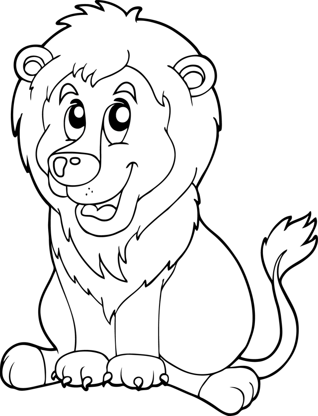 dessin à colorier de lion en couleur