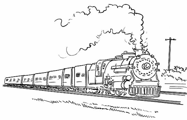 Dessin Train Vapeur  Train de vapeur illustration de vecteur