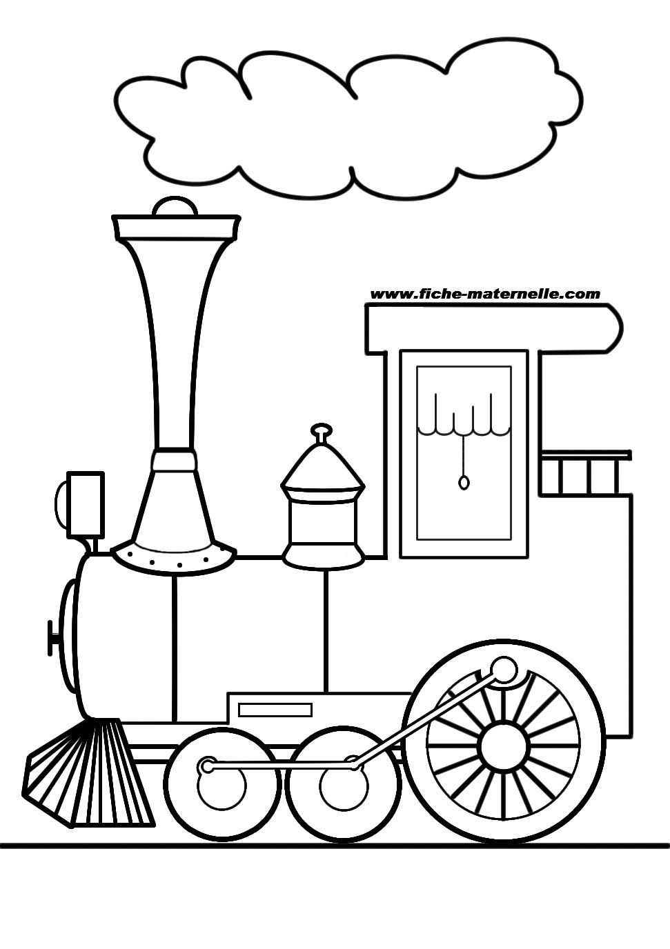 dessin à colorier gratuit de locomotive