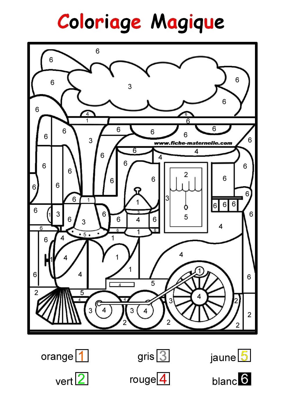 dessin à colorier locomotive