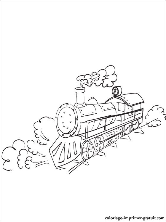 coloriage train et locomotive