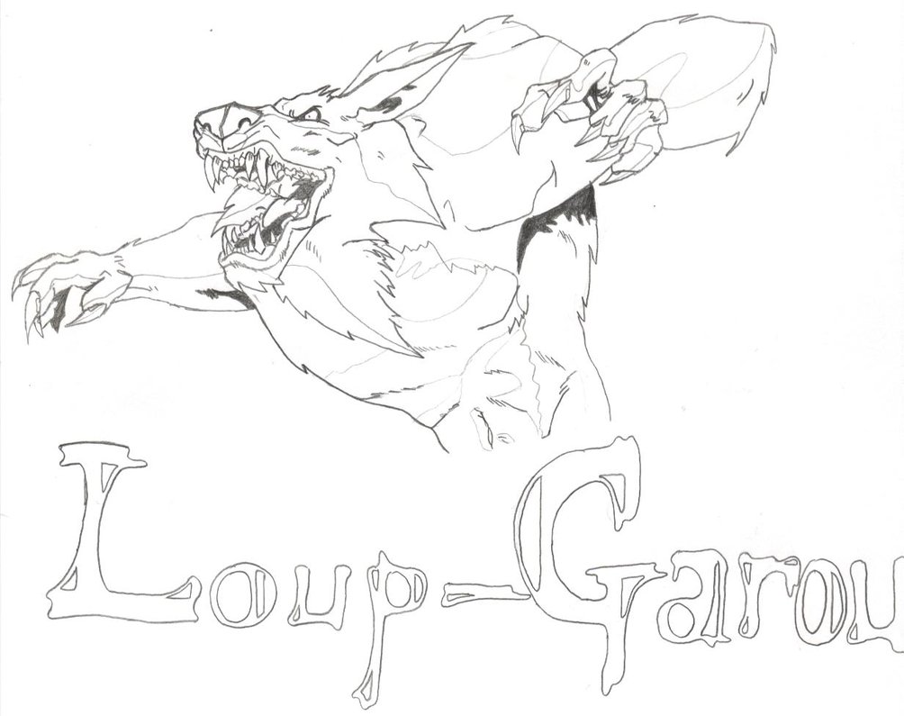 coloriage de loup garou