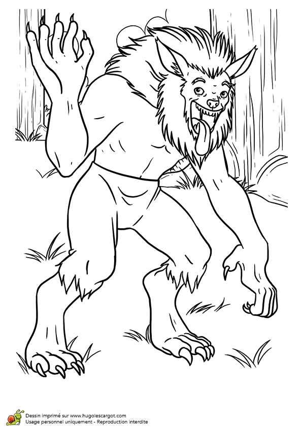 coloriage loup garou