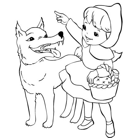 20 dessins de coloriage Loup Petit Chaperon Rouge à imprimer