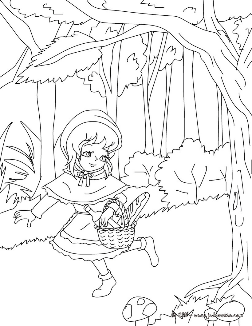 coloriage loup petit chaperon rouge