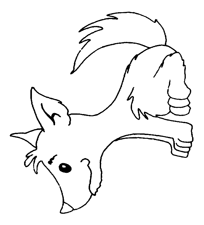 coloriage à dessiner loup rigolo