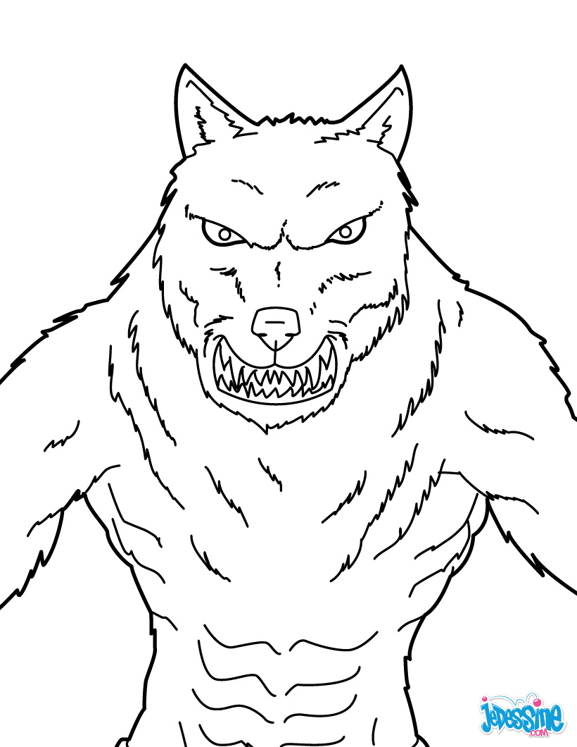 dessin  colorier de loup blanc