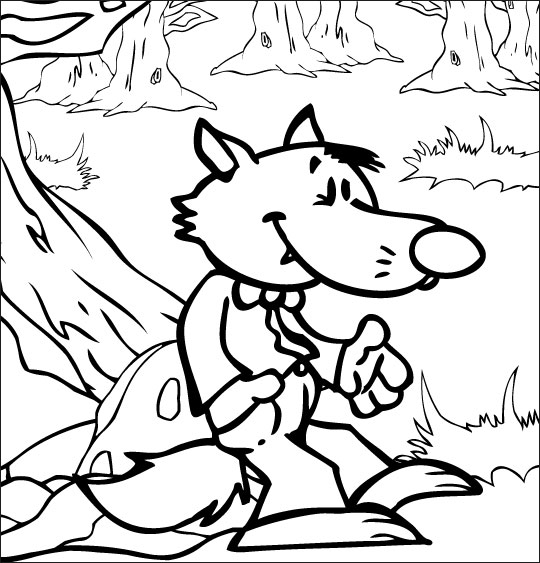 coloriage magique loup sentimental