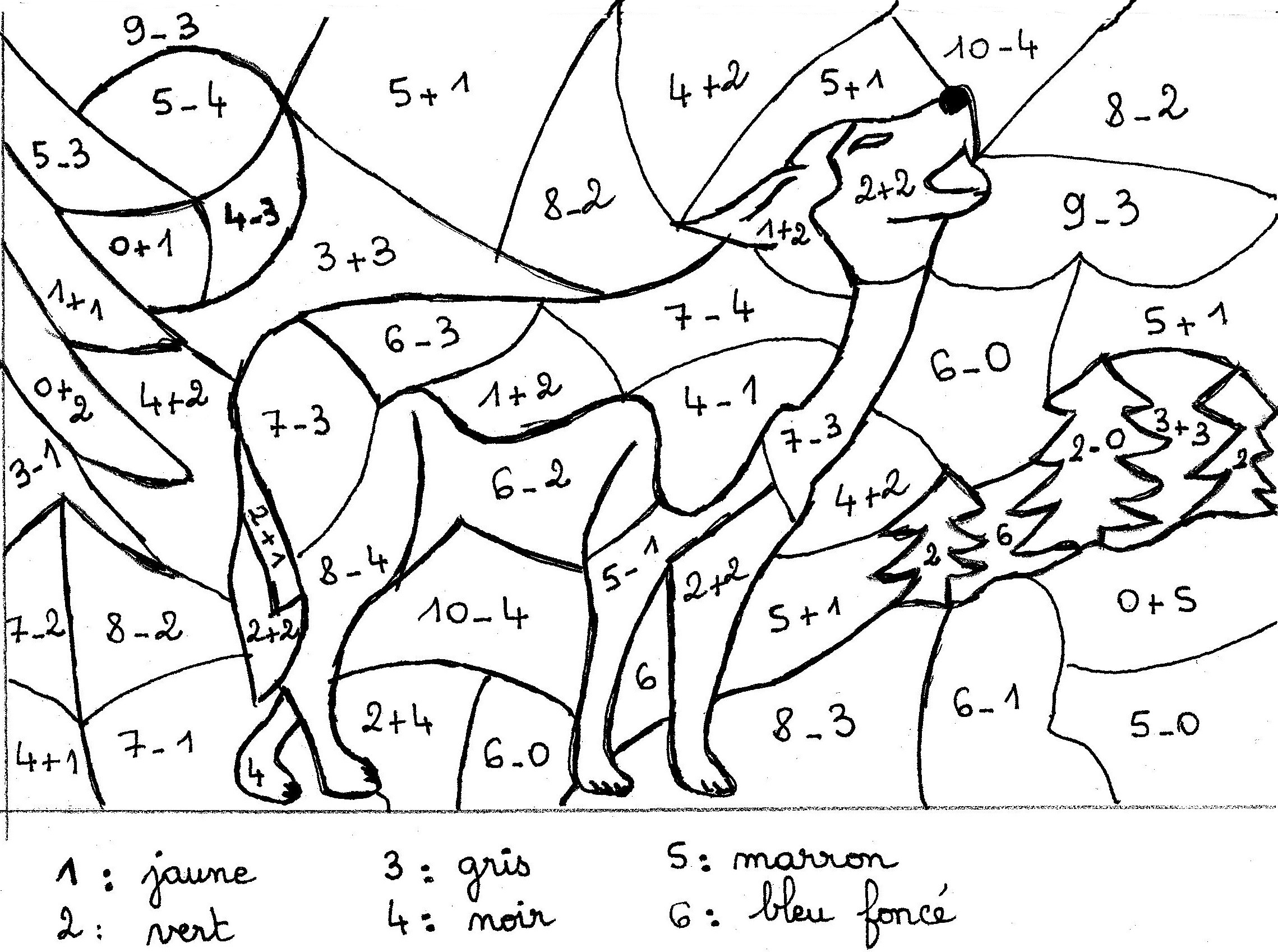 dessin le loup et les sept cabris