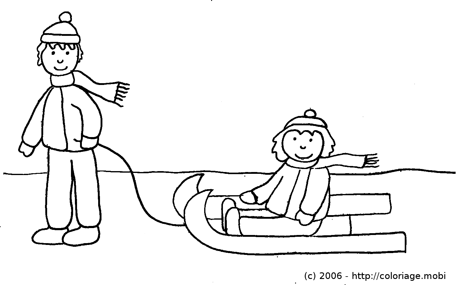 coloriage ski luge