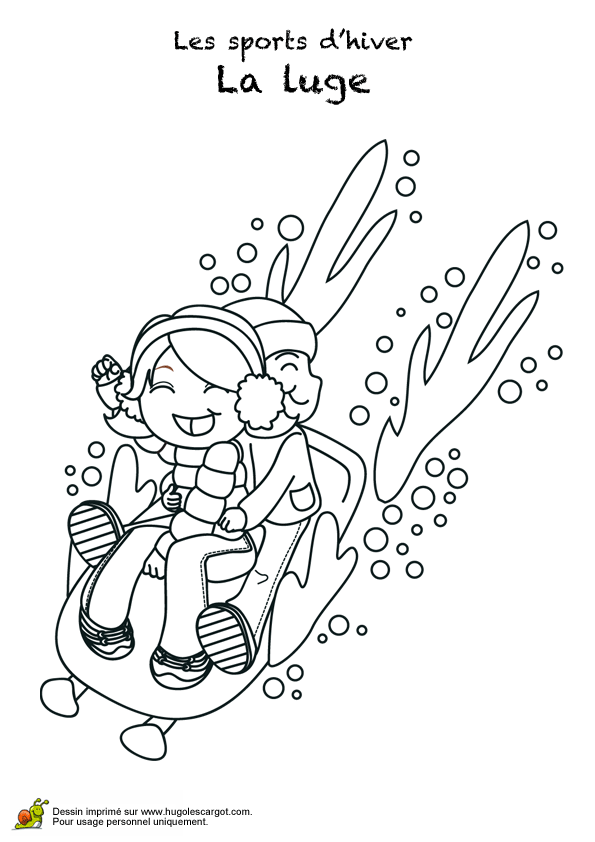 Coloriage Luge à colorier - Dessin à imprimer dessin luge neige