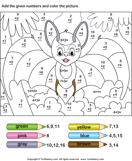 dessin à colorier magique math addition