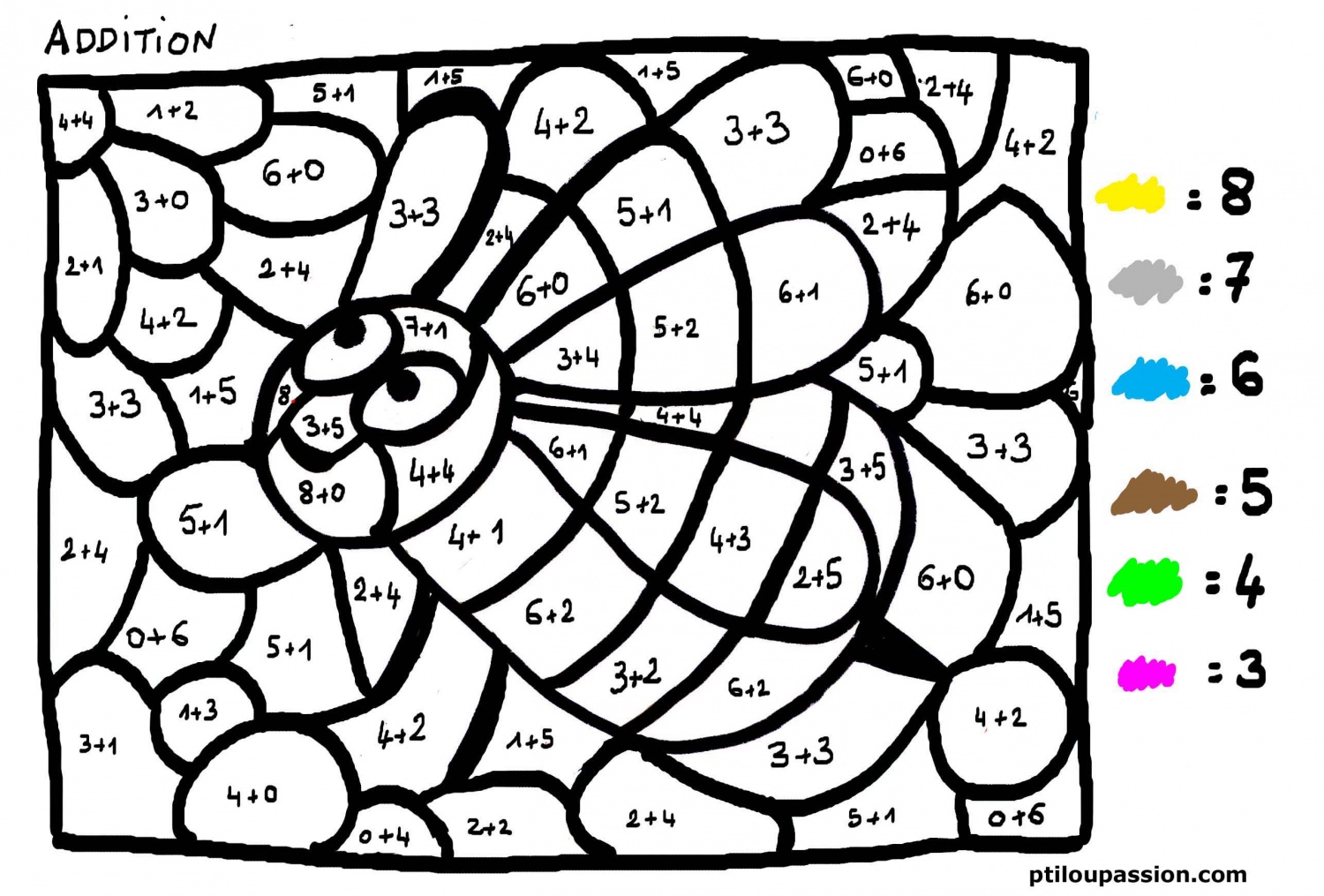 25 dessins de coloriage Magique Addition imprimer coloriage dessiner magique addition a trou