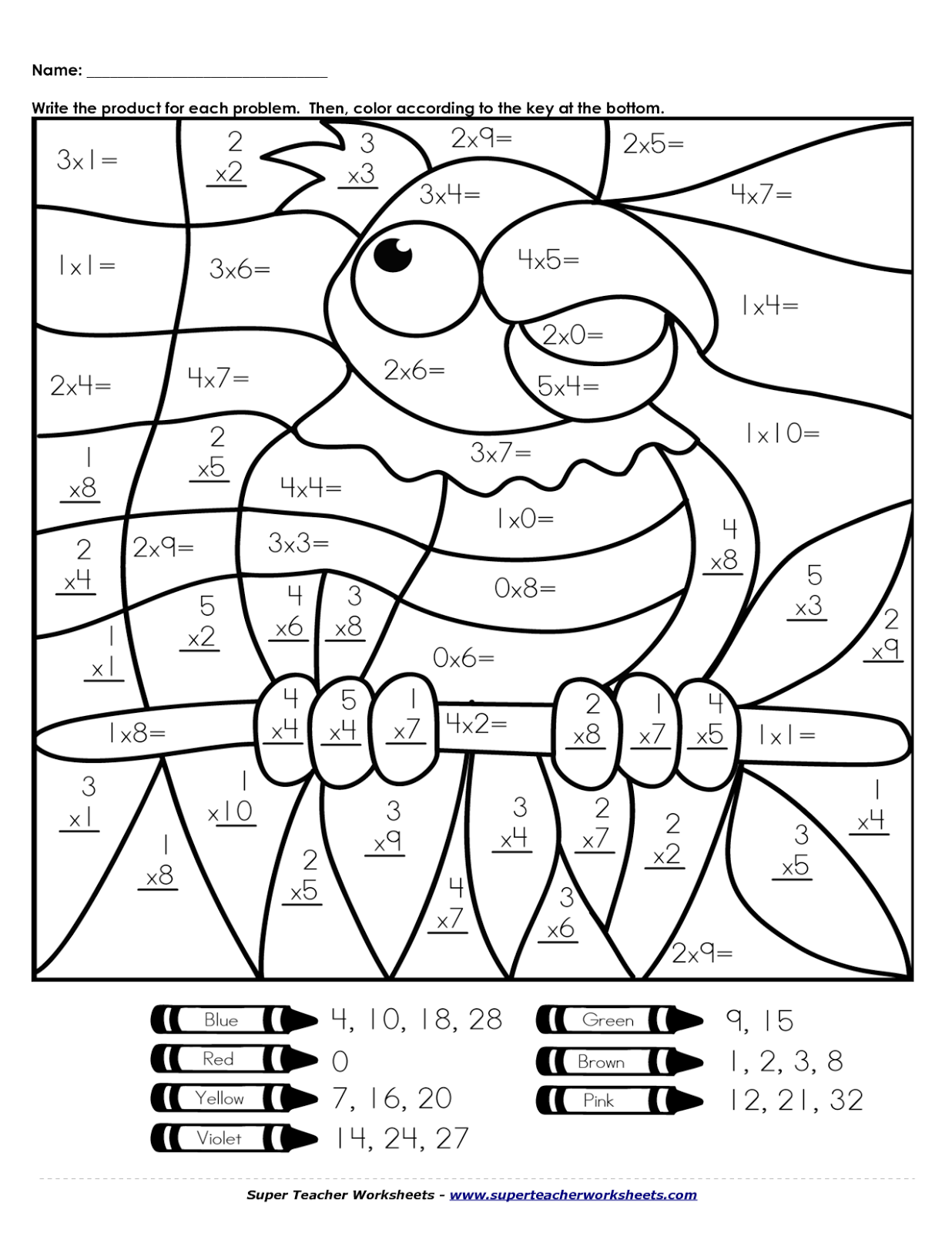 coloriage a dessiner magique table de multiplication ce2 en ligne