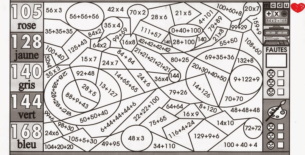 dessin magique pour ce2 multiplication