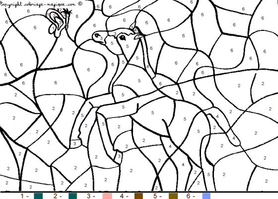 coloriage magique de cheval - 11 dessins de coloriage Magique Cheval à imprimer