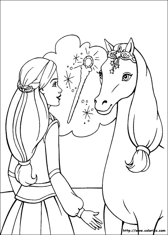 jeux de dessin à colorier magique de cheval