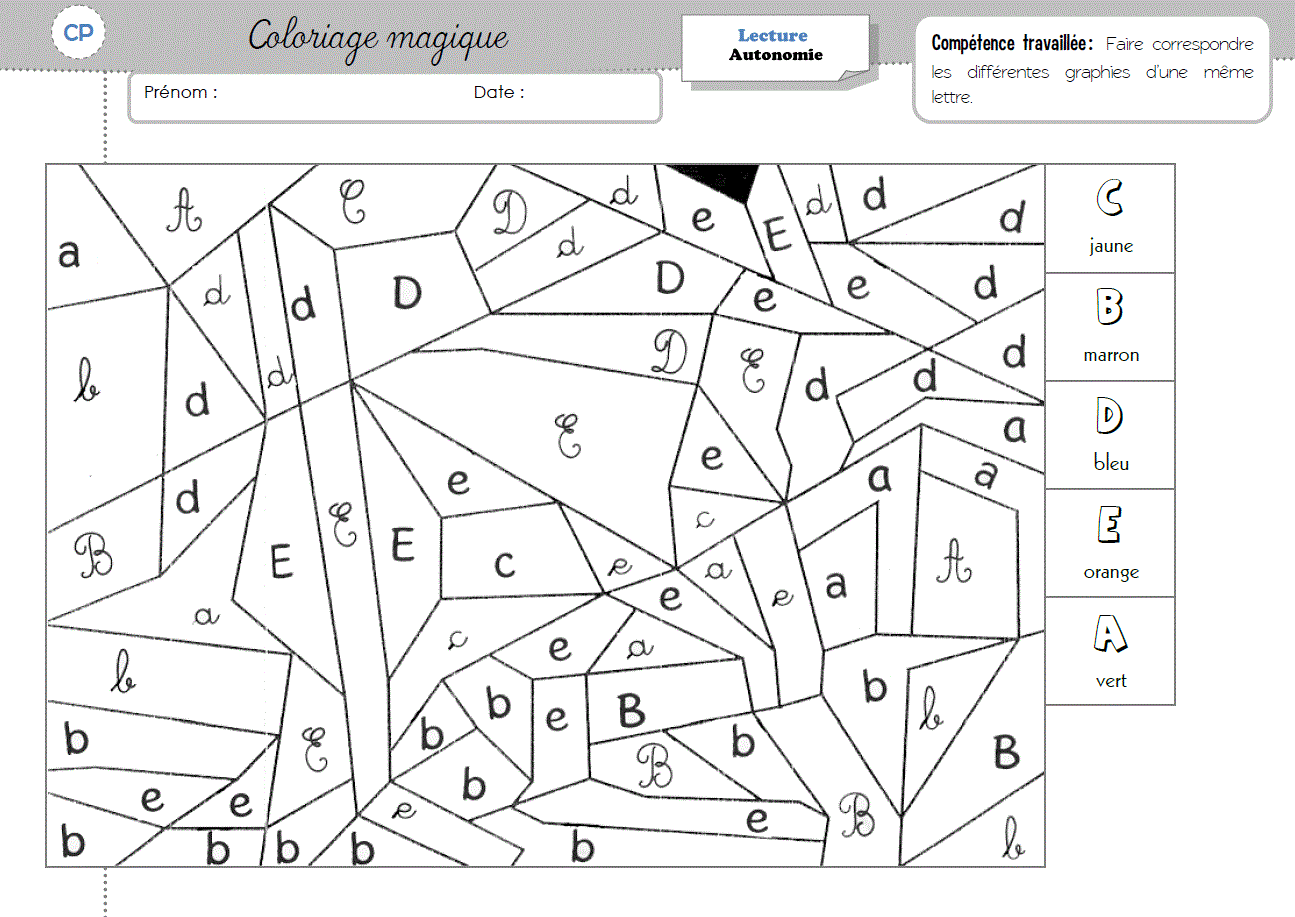 Coloriage204 coloriage magique cp français