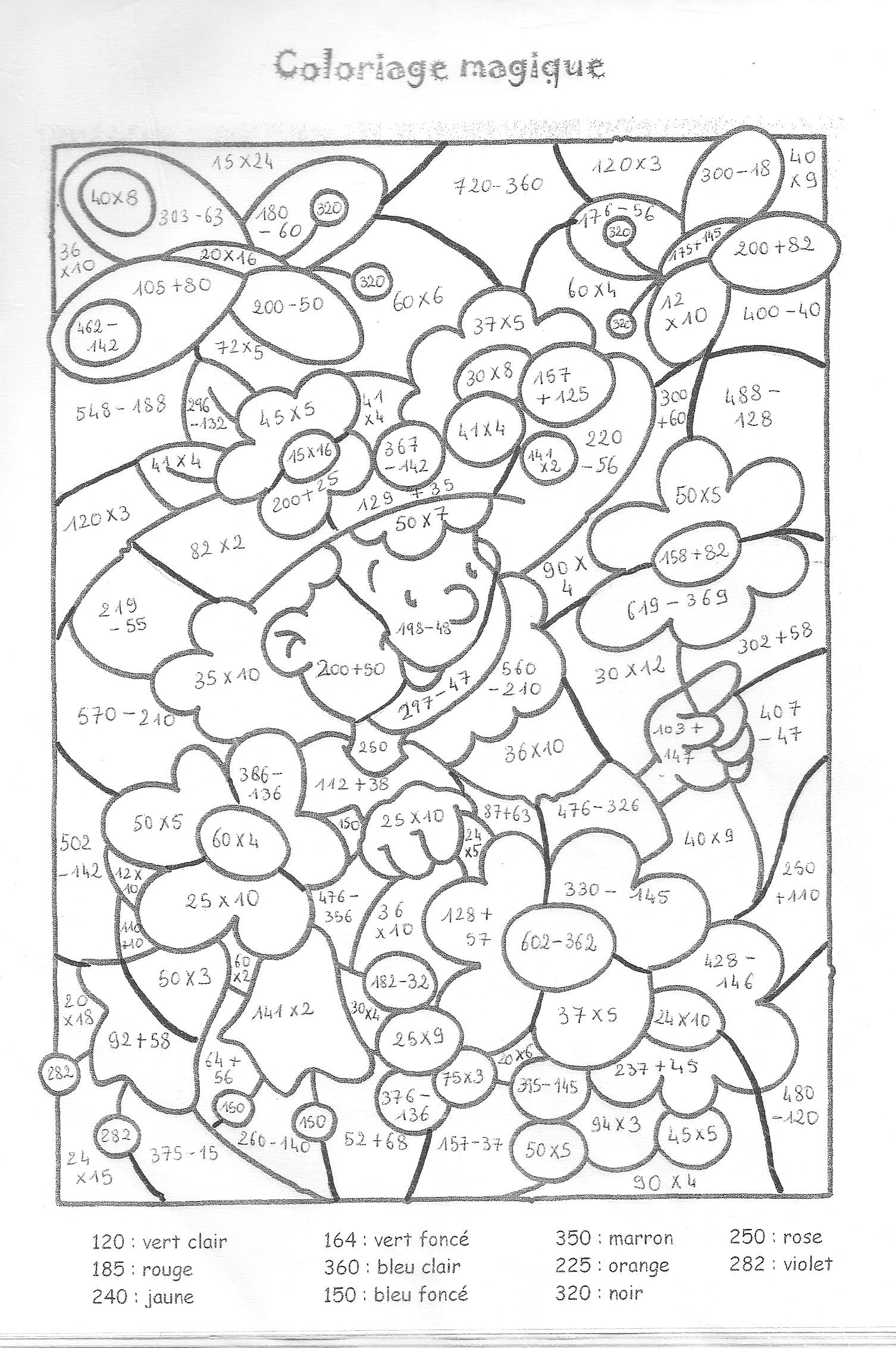 41 coloriage magique ce2 multiplication