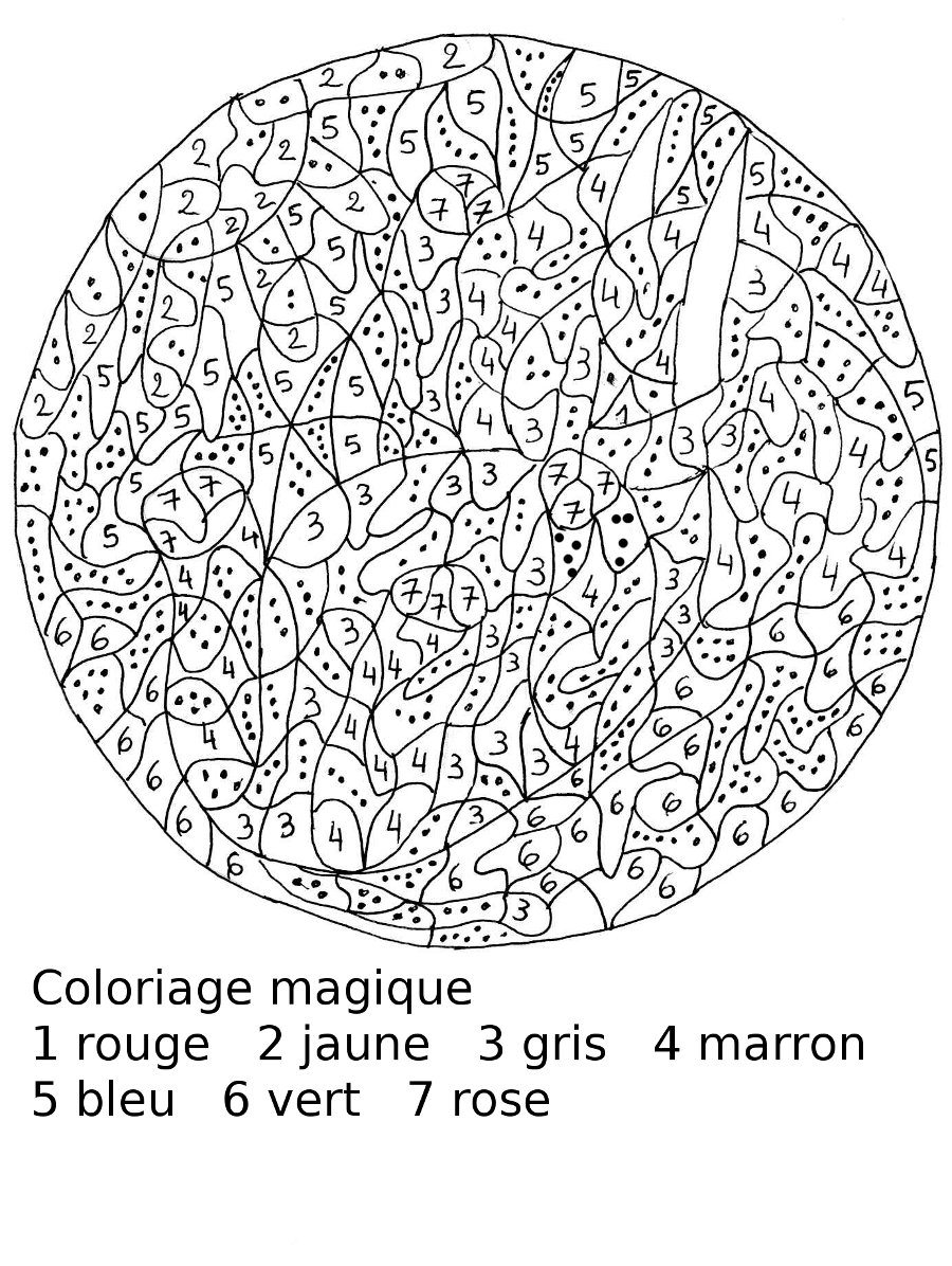 coloriage magique difficile   imprimer gratuit Voir le dessin dessin magique difficile cm1