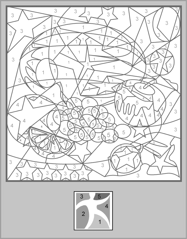 Coloriage Magique Difficile à colorier - Dessin à imprimer dessin magique difficile ce2