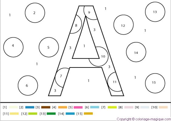 dessin a colorier magique en lettre