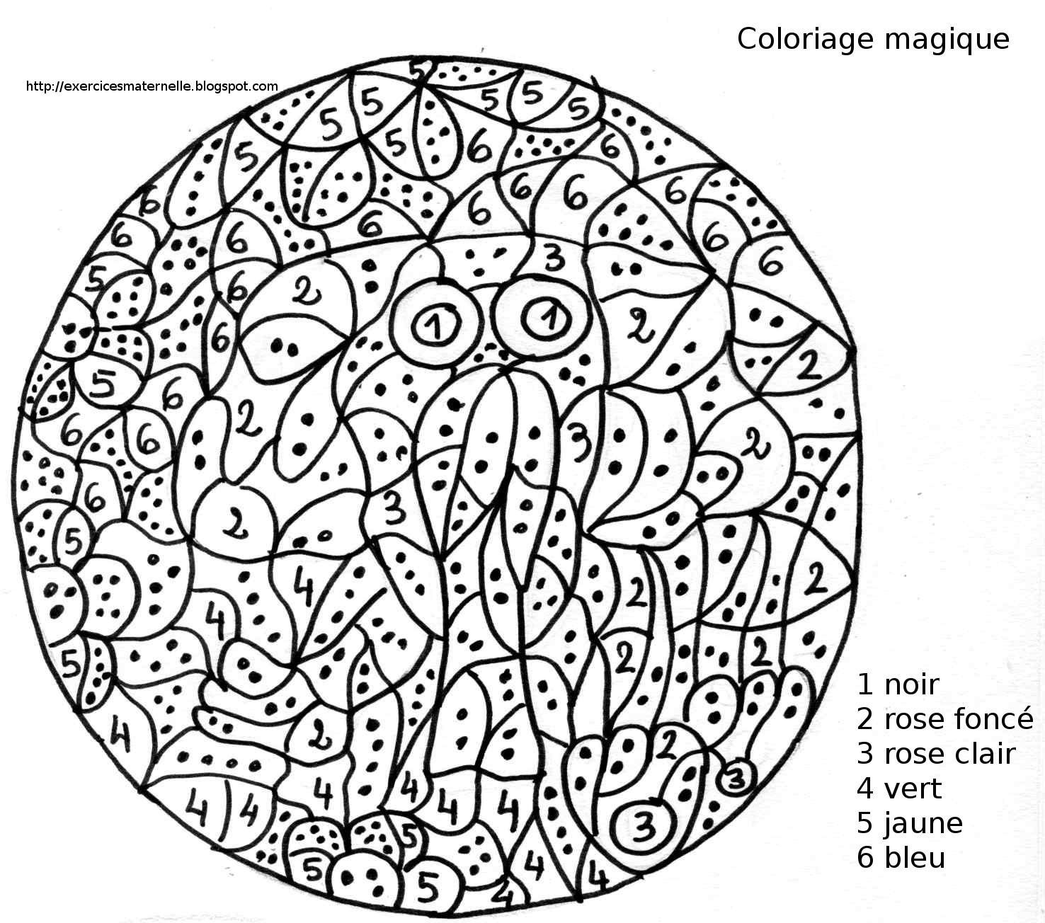 coloriage magique maternelle moyenne section