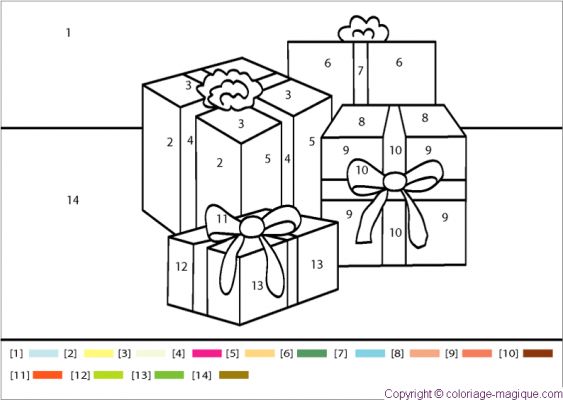 Les coloriages magiques à imprimer - coloriage magique de noel à imprimer