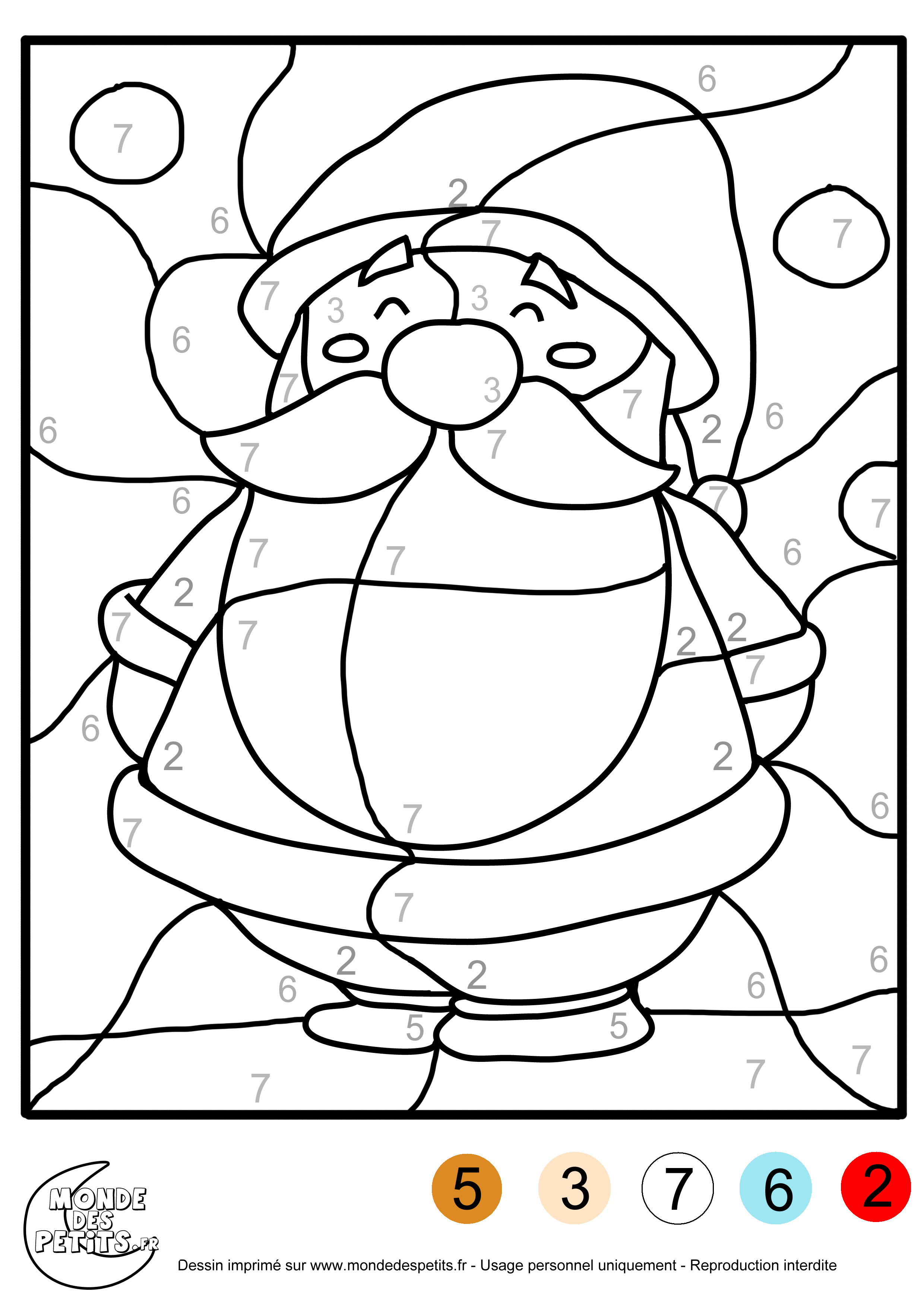 dessin  colorier magique noel maternelle  imprimer