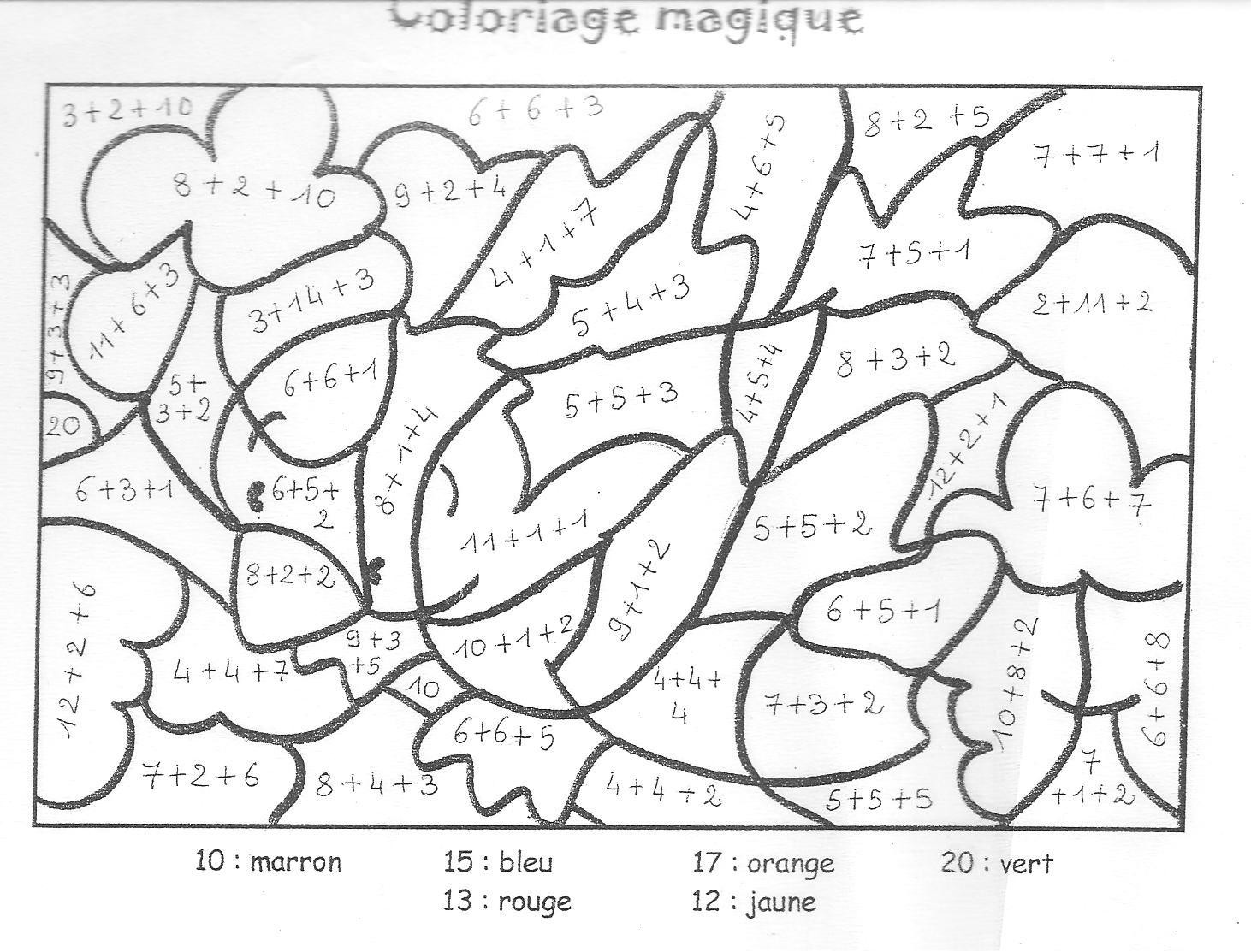 coloriage magique soustraction