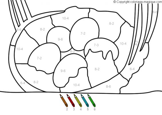 coloriage à dessiner magique de soustraction