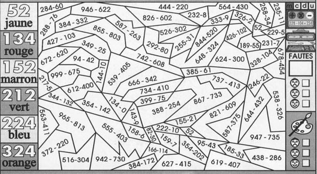 coloriage magique addition soustraction ce2