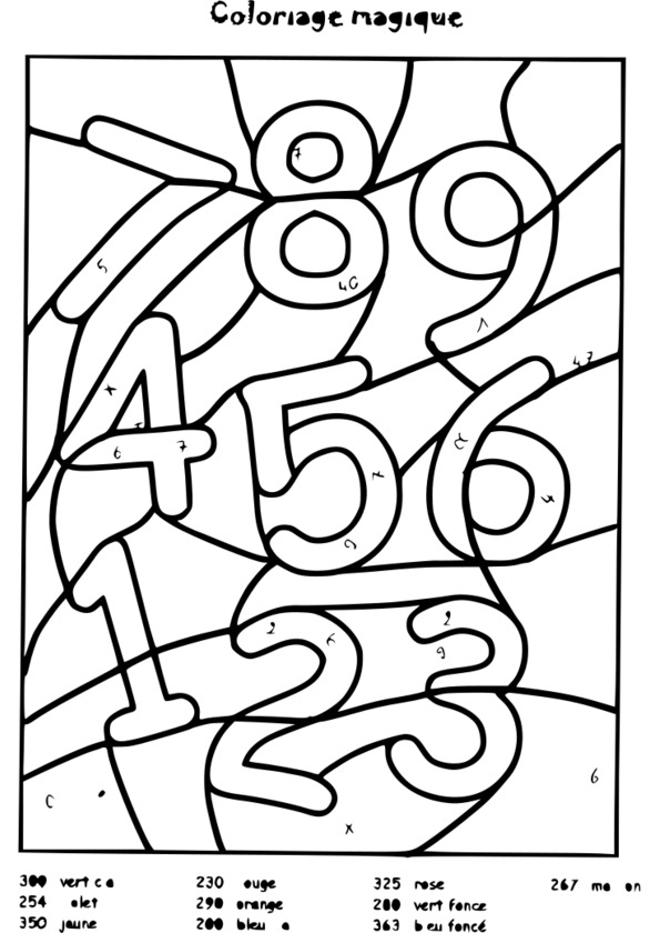 coloriage  dessiner magique ce2 calcul a imprimer