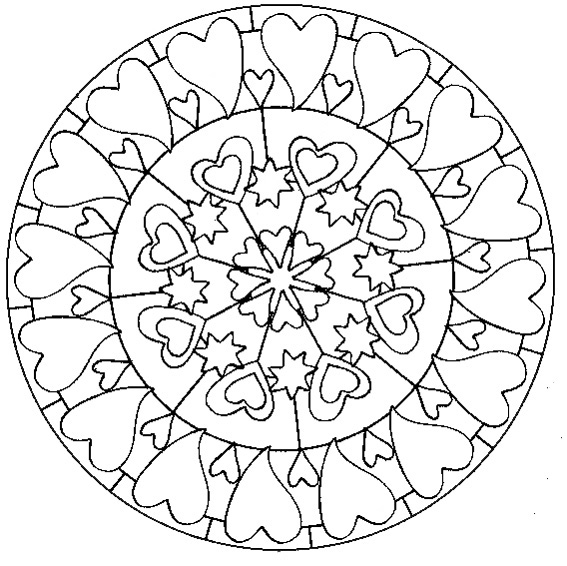 coloriage mandala coeur