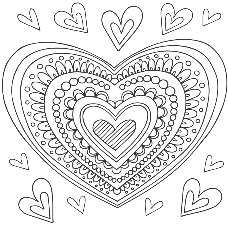 53 Élégant Coloriage De Mandala Coeur Stock