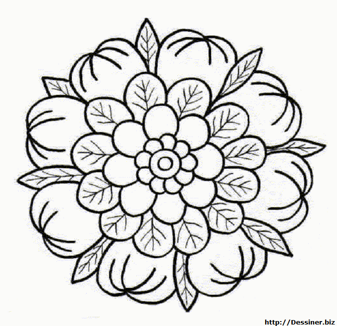 coloriage mandala fleur