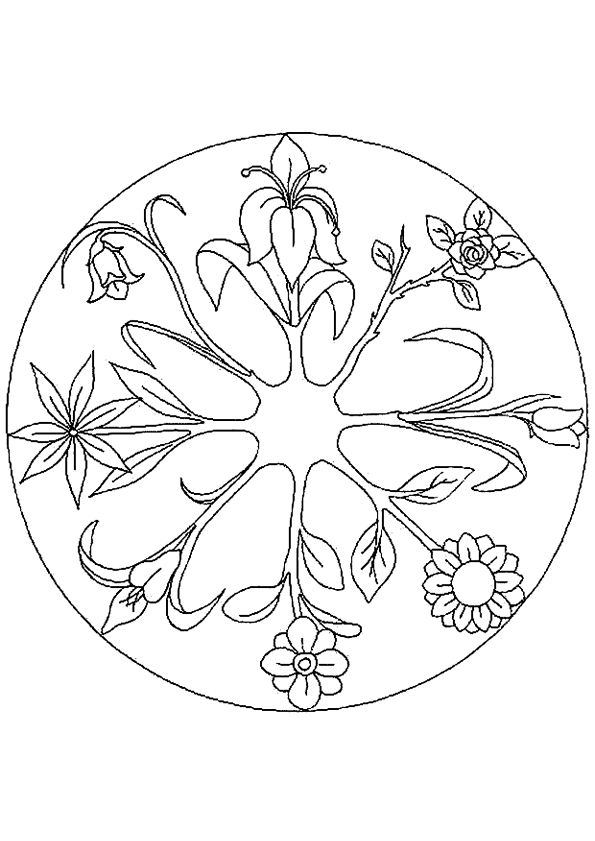 coloriage mandala fleur